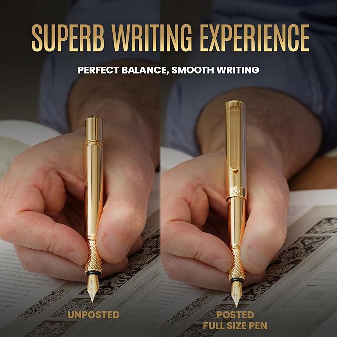 Scriveiner Gold Luxury Fountain Pen - Image 6