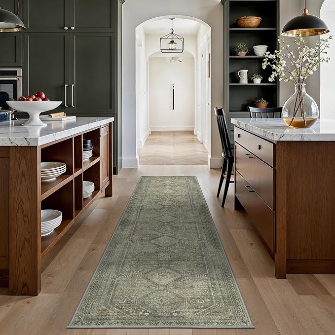 GENIMO Runner Rug 2x10 Non Slip Machine Washable Hallway Runner Rug, Low Pile - Image 2