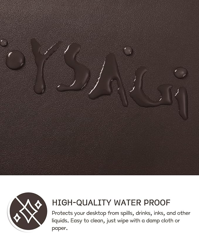 YSAGi Non-Slip Leather Desk Pad, Waterproof Laptop Computer Desk Keyboard Mat - Image 4