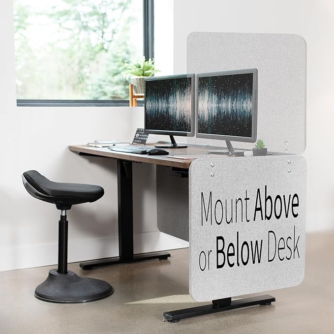 VIVO Clamp-on/Screw-on 24 x 24 inch Privacy Panel, Sound Absorbing Cubicle Desk - Image 5