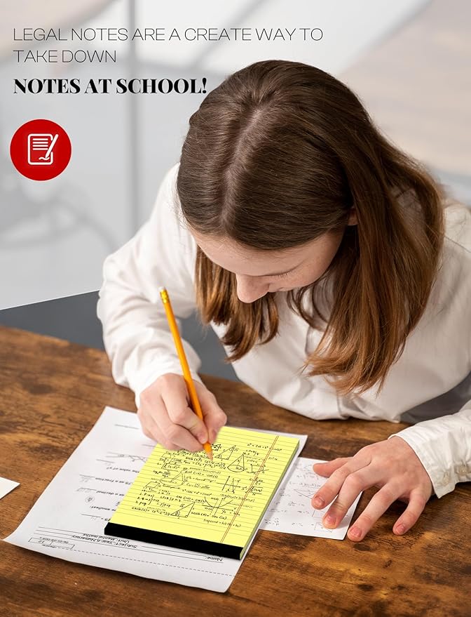 24 Pack Small Legal Pads 5x8 Yellow Note Pads 5x8 College Ruled Notepad Yellow - Image 7