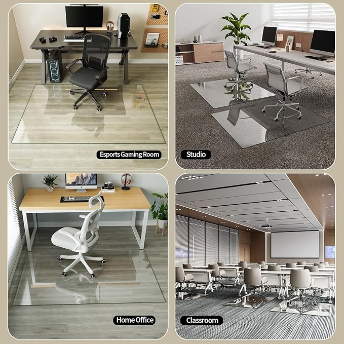Koonmi Tempered Glass Chair Mat - Image 9