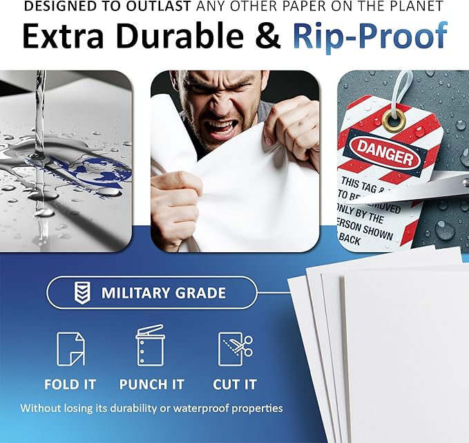 TerraSlate Copy Paper Waterproof Laser Printer, Rain Weatherproof, 5 Mil - Image 3