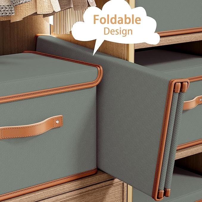 Tuza 2 Pack Storage Bins with Lids, Collapsible Closet Organizer Container - Image 5