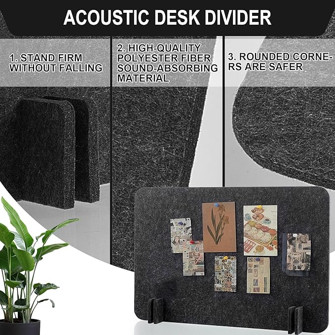 Fabbay 10 Pcs Acoustic Freestanding Desk Divider Desk Partition 16 x 24 Inch - Image 3