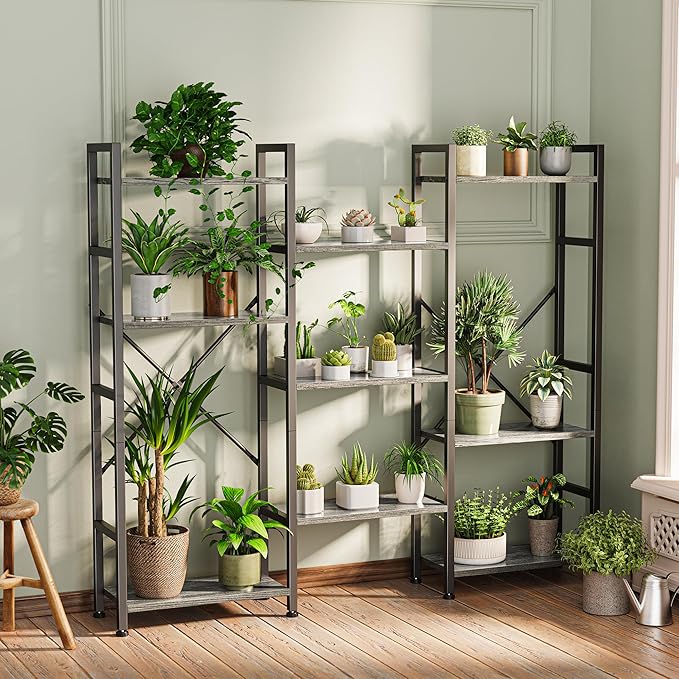 SUPERJARE Triple 4 Tier Bookshelf, Bookcase - Image 2