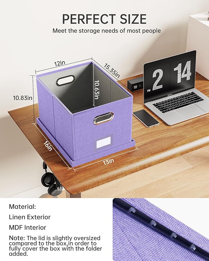 2 Pack File Storage Organizer, Filing Box, Portable File Box - Image 3