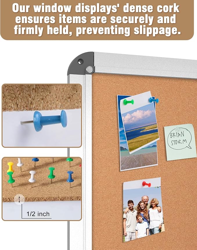 Mifuro 38"x38" Enclosed Bulletin Board, Lockable Weather-Resistant Aluminum - Image 6