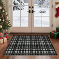 GENIMO Checkered Rug 3x5 Ft Black and White Fine Plaid Outdoor Rug Buffalo by GENIMO