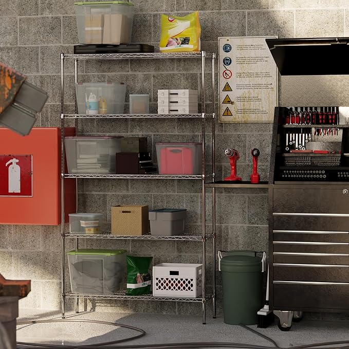 Regal Altair 14" Deep x 48" Wide x 86" Height Wire Shelving Kit | 5-Tier | NSF - Image 2