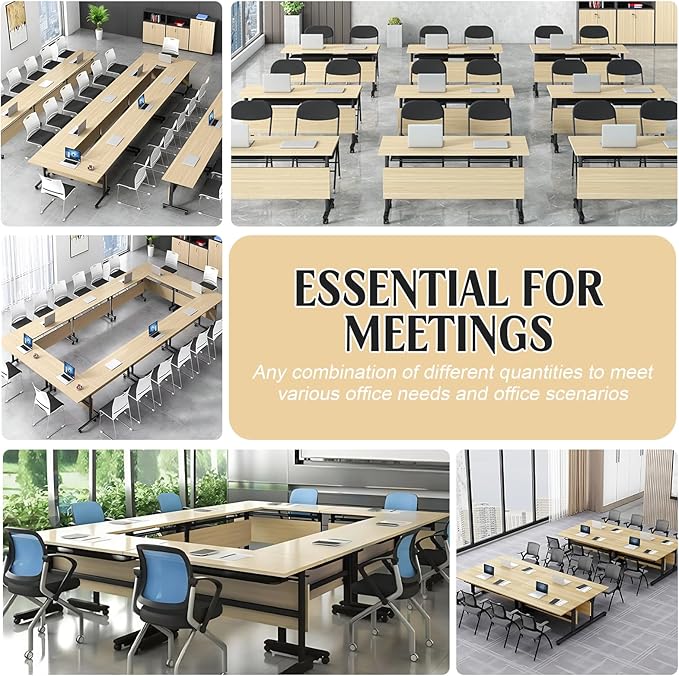 JEHUJD Conference Table, 55.1''Folding Conference Room Table - Image 6