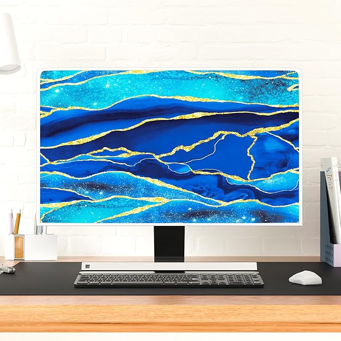 Baocicco Royal Blue Marble Waterproof TV Cover 50, 52 Inch Creative Design - Image 4