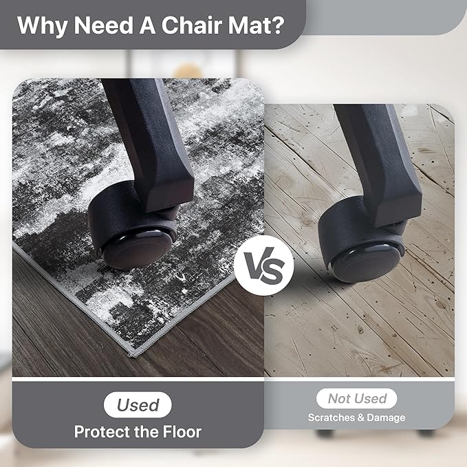 Office Chair Mat for Hardwood Tile Floor, Abstract 36"X 48" Desk Mats for - Image 5