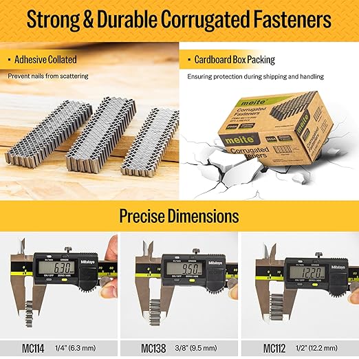 meite Corrugated Fasteners MC114 25 Gauge 1-Inch Crown 1/4-Inch Length - Image 5