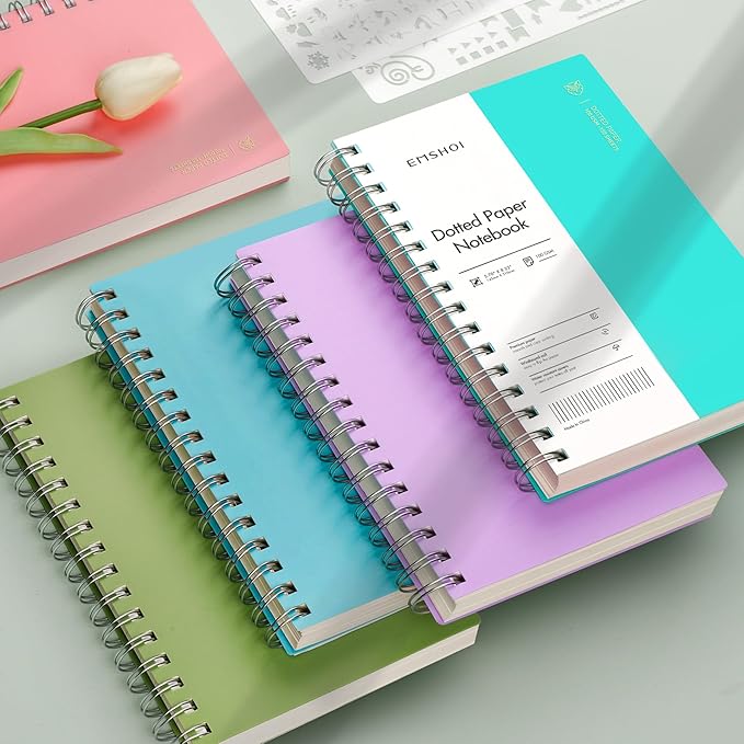 EMSHOI A5 Spiral Notebook Bullet Dotted journal, Small 5.7" X 8.22", 300 - Image 7