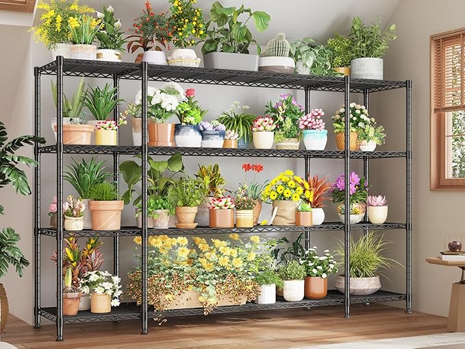 REIBII 78.4" W Storage Shelves Load 1500LBS, Metal Shelving 4-Tier Wire - Image 8