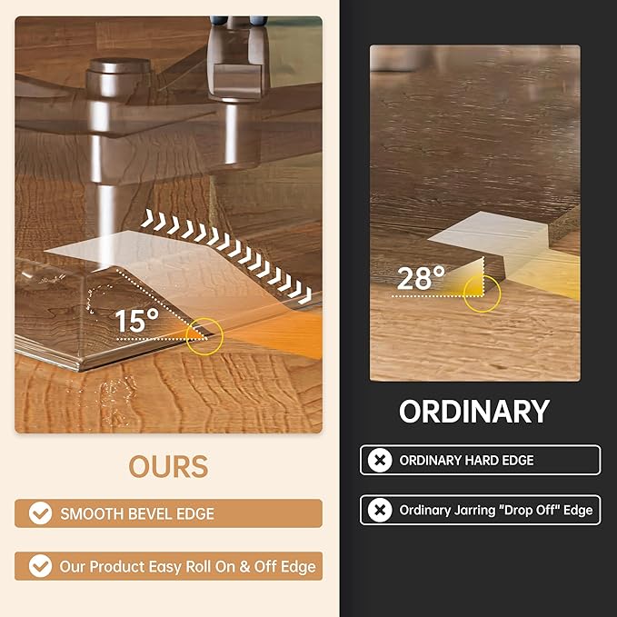 59“ x 47” Beveled Edge Glass Chair Mat - Image 2