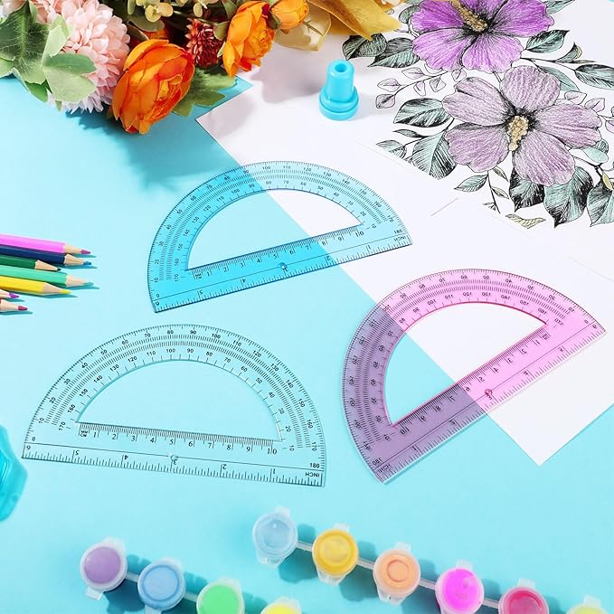 Zonon 12 Pack 6 Inch Plastic Protractor Christian Charity Donation 180 Degrees - Image 6