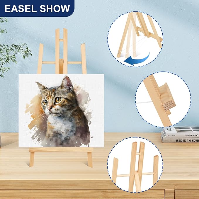 ESRICH 10pcs 17 Inch Tabletop Easels, Wood Easel - Image 3