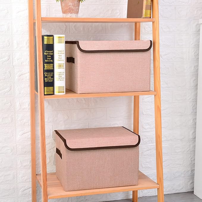 Bagnizer Linen Fabric Foldable Storage Cube Bin Organizer Basket - Image 4
