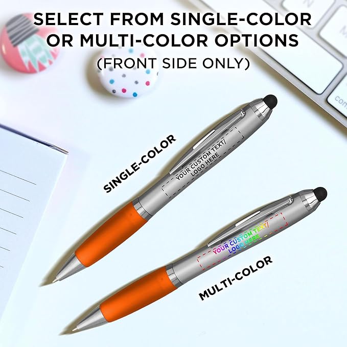 DISCOUNT PROMOS Custom Stylus Ballpoint Pens Set of 50, Personalized Bulk Pack - Image 6