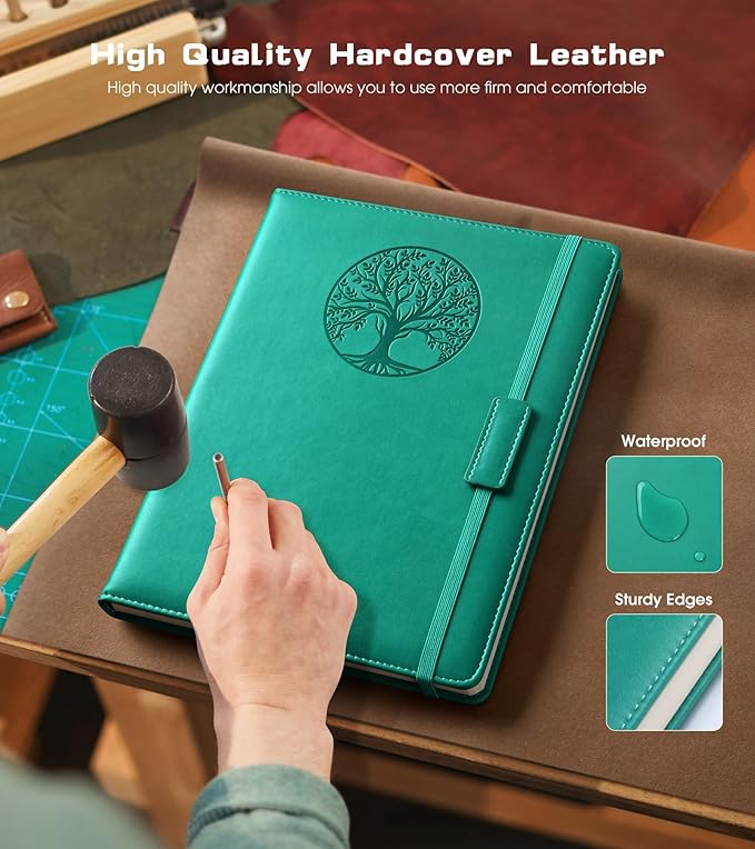 Biuwory Lined Journal Notebook for Women Men, 256 Pages A4 Large Hardcover - Image 3