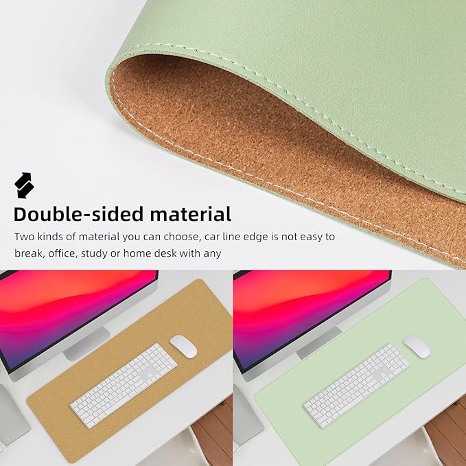 Leather Desk pad Protector, 47in*23in Large Desk mat - Image 2