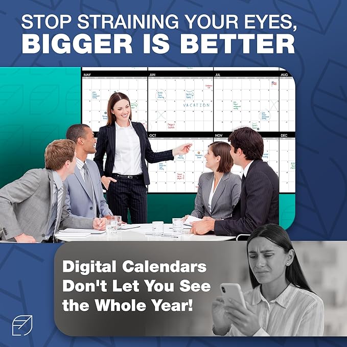Large Dry Erase Calendar for Wall, Reusable - Image 7