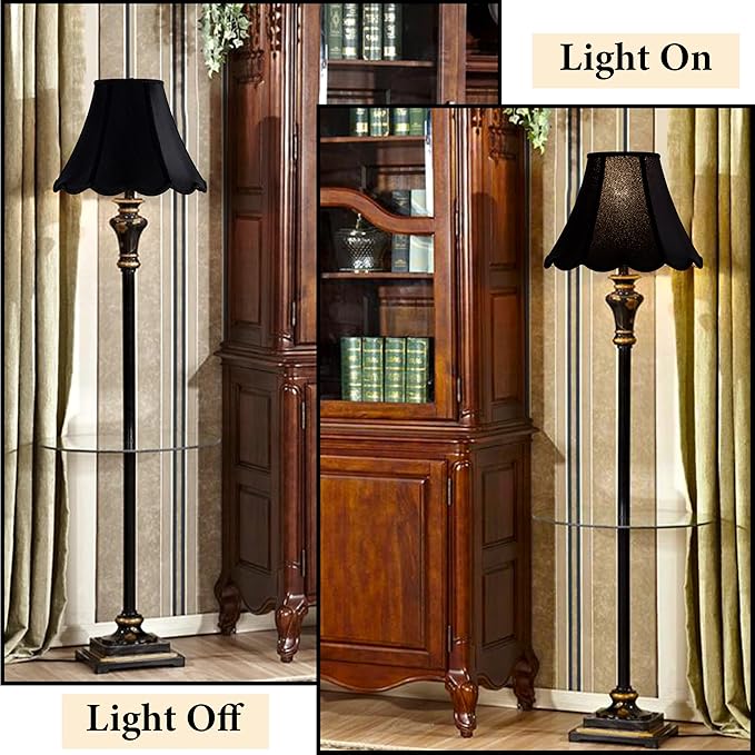 GOSO Scalloped Lamp Shades Set of 1 Medium Black Replac, Braids - Image 6