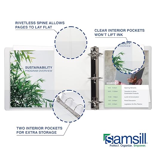 Samsill 2 Inch 3 Ring Binders, Made in USA, Economy Round Ring, 425 Sheet - Image 5