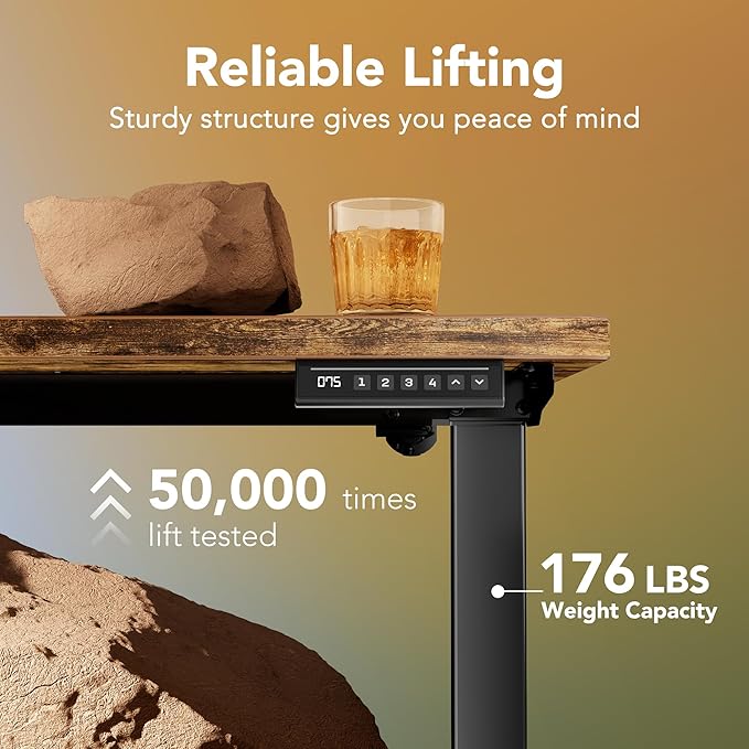 HUANUO 32" Small Electric Standing Desk Adjustable Height, 4 Memory Height - Image 4