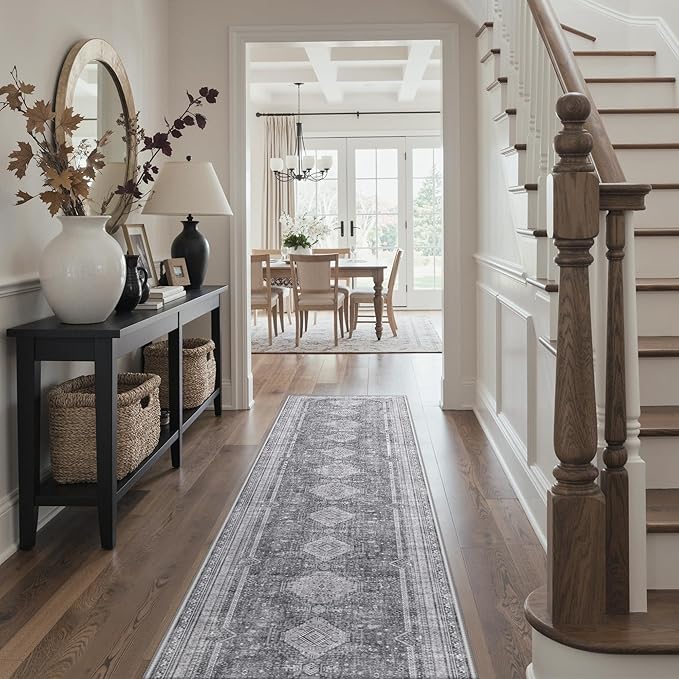 GENIMO Runner Rug 2x10 Non Slip Machine Washable Hallway Runner Rug, Low Pile by GENIMO