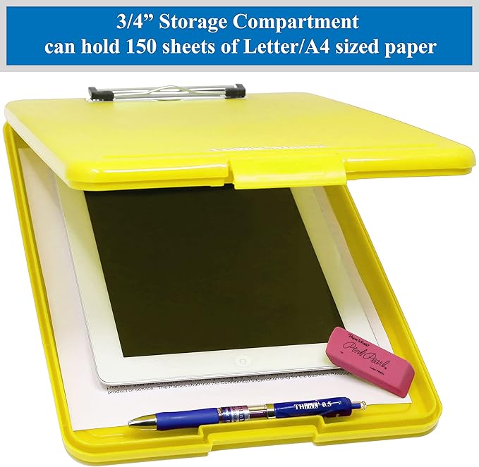Think2Master Yellow Plastic Storage Clipboard. | 25% Heavier & Sturdier| Heavy - Image 3