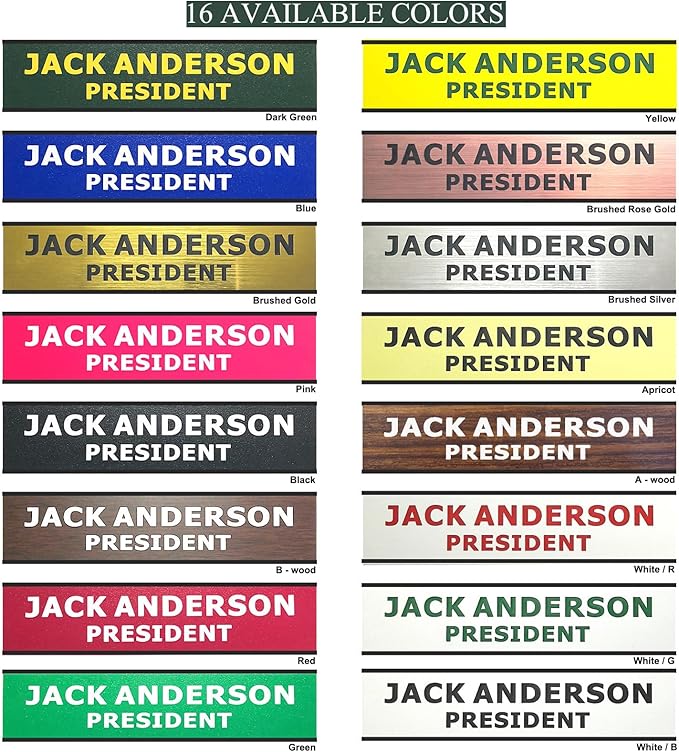 2" x 8" Custom Engraved Name Plate Personalized Office Nameplates by NEMOCI