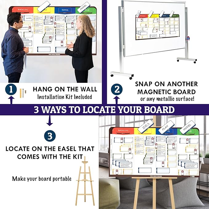 PMXBOARD Magnetic Kanban & Scrum Board – Lightweight Agile Whiteboard - Image 4