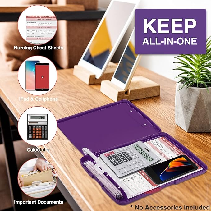 Sooez Clipboard with Storage, High Capacity Nursing Clip Board 8.5 x 11 with - Image 5