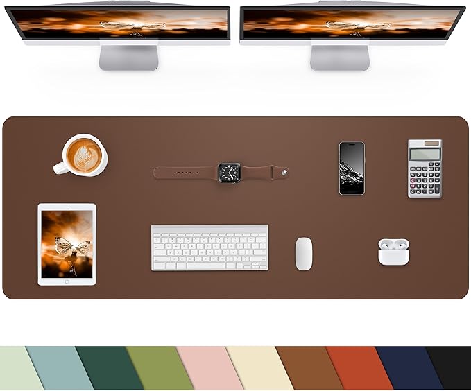 Extra Large Desk mat, Leather Desk Pad Protector, Office Desk Mat, Mouse Pad by cebowa