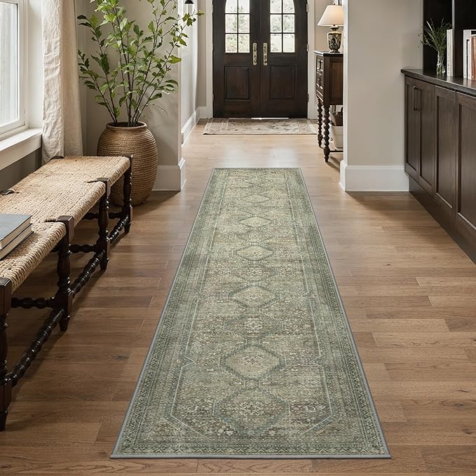 GENIMO Runner Rug 2x10 Non Slip Machine Washable Hallway Runner Rug, Low Pile - Image 3