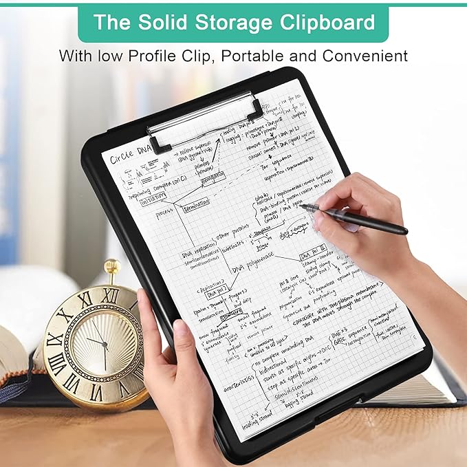 10 Pieces Clipboard with Storage Plastic Storage Clipboard Nursing Clip Board - Image 5