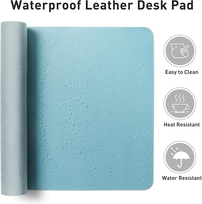 Aothia Faux Leather Desk Mat – Large Mouse Pad, Non-Slip PU Leather Blotter - Image 6