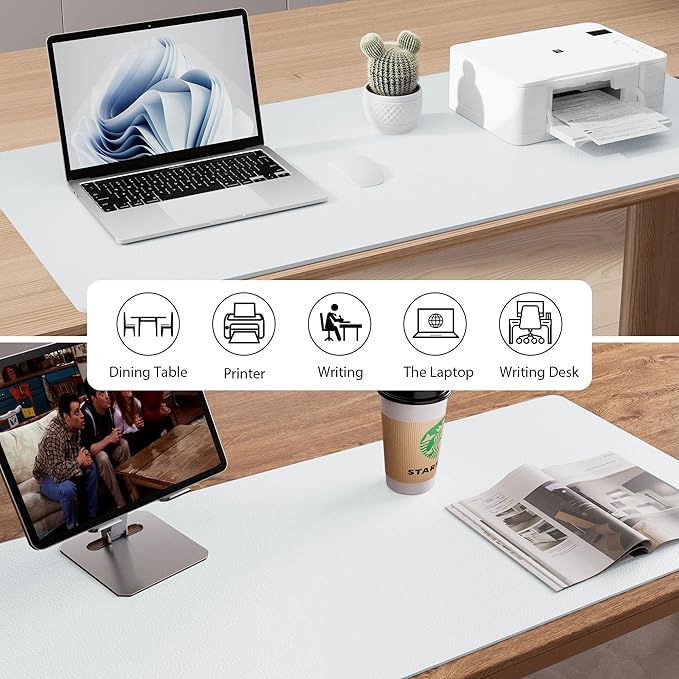 Aothia Leather Desk Pad Protector, Office Mat, Large Mouse Pad, Non-Slip PU - Image 6