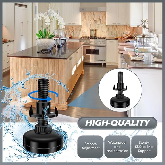 5 Set Adjustable Furniture Leveling Feet, Adjustable Leg Levelers - Image 5