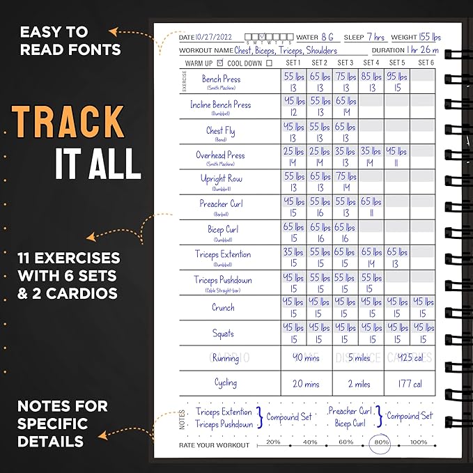 Nextnoid Hardcover Fitness Journal Workout Planner - Image 3