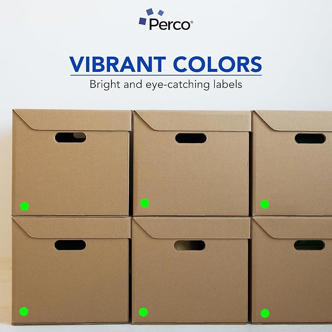 Perco Fluorescent Green 1-Inch Perforated Circle Dot Sticker Labels — 10 Rolls - Image 6