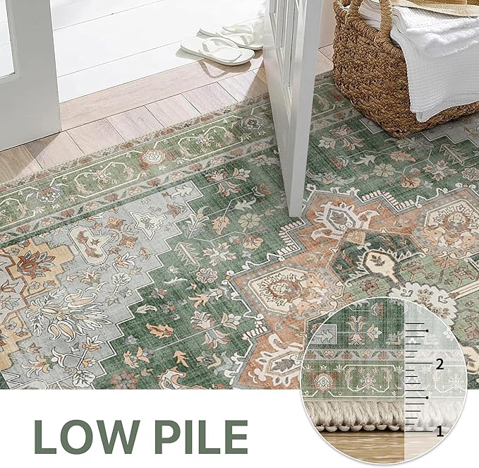 GENIMO 2'6"x8 Runner Rugs for Hallway, Machine Washable Non Slip Vintage Rugs - Image 4
