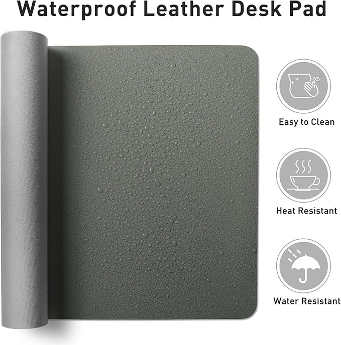 Aothia Leather Desk Pad Protector, Office Desk Mat, Large Mouse Pad, Non-Slip - Image 6