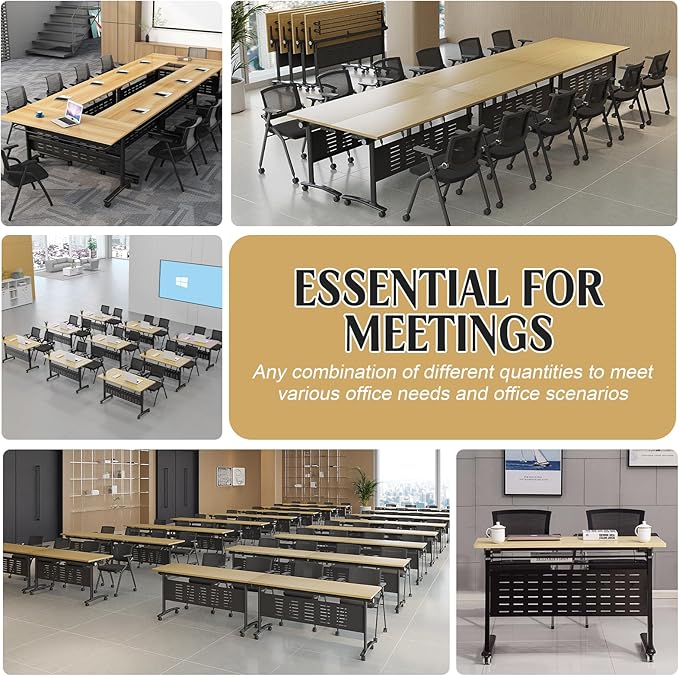 JEHUJD Conference Table, 55.1''Folding Conference Room Table - Image 6
