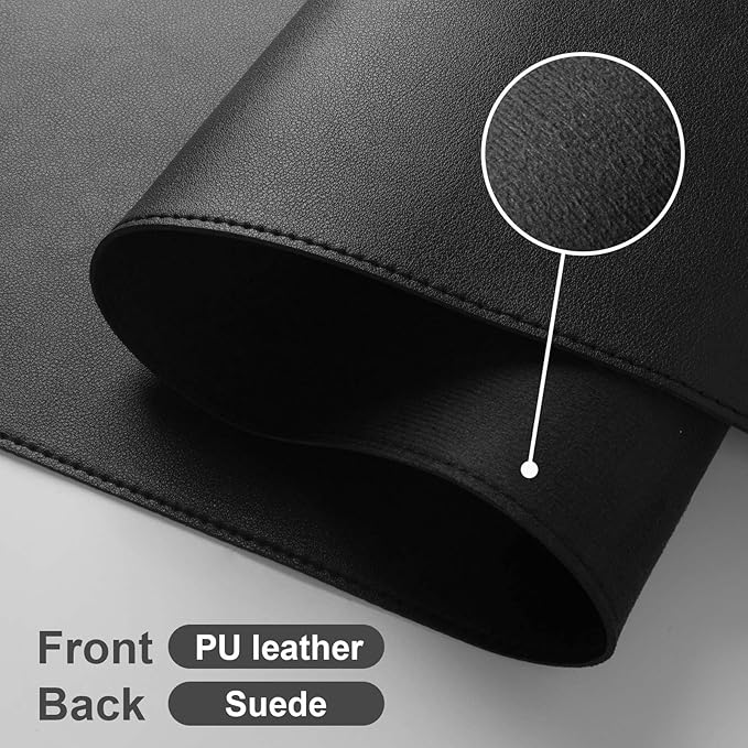 DAWNTREES Desk Mat Protector, PU Leather Desk Pad, Non Slip, Large Mouse Pad - Image 4