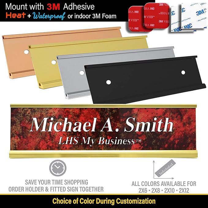 Personalized Name Plate with Choice of Mounting Holders - Image 3
