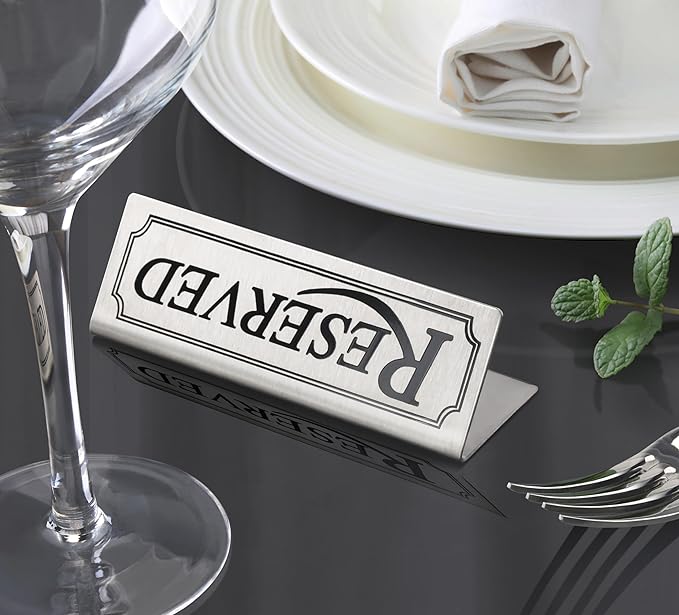 New Star Foodservice Stainless Steel Table Tent Sign, 4.75"x 1.75") - Image 6